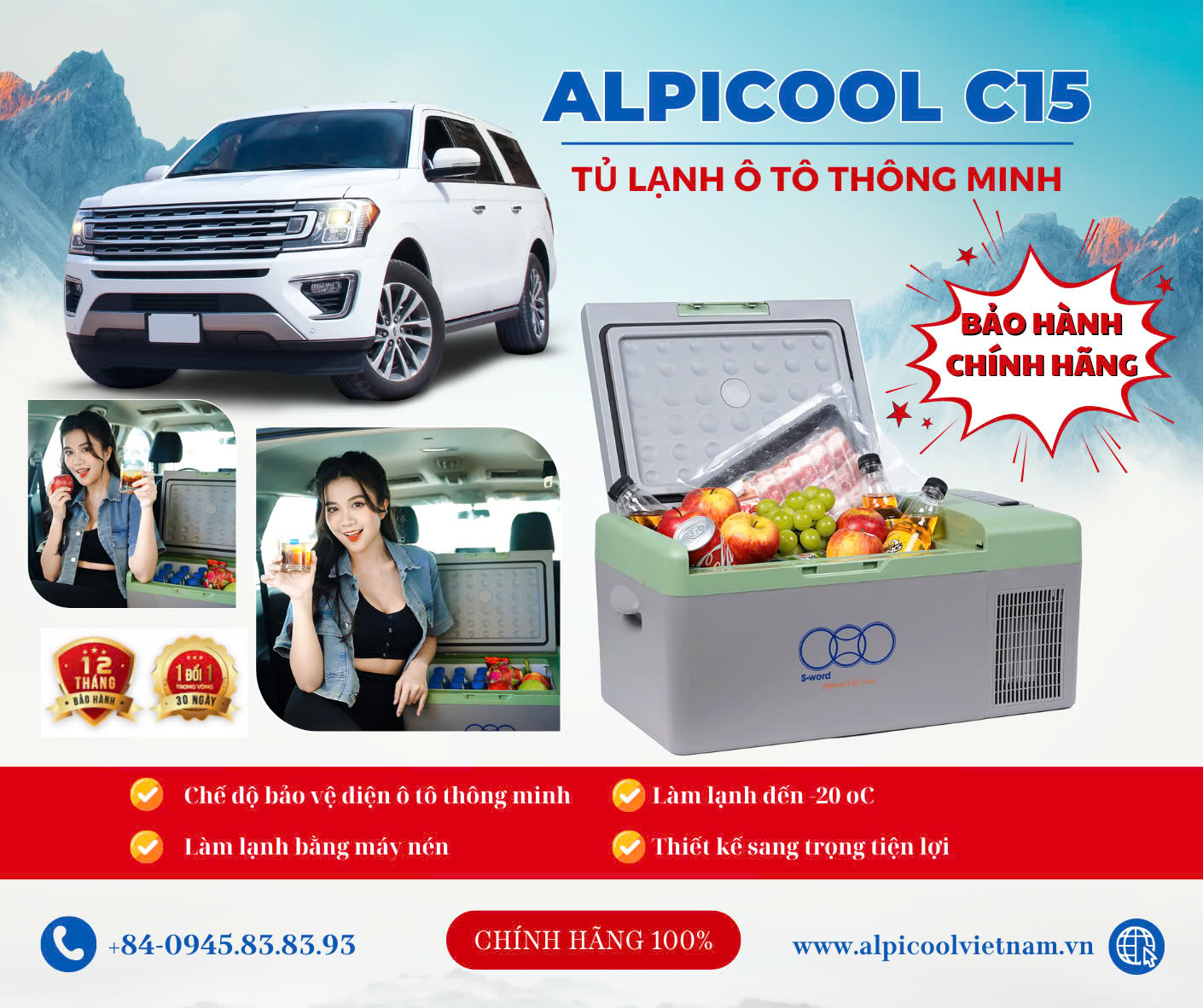 Khám phá các đặc điểm “ấn tượng” của tủ lạnh ô tô Alpicool C15